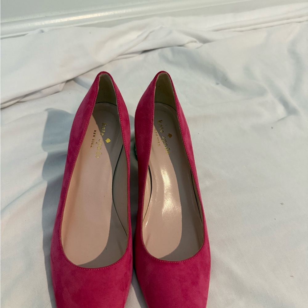 NWOT Kate Spade Fuchsia Suede Heels